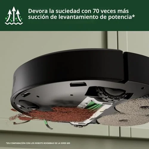 70x more suction pulling dirt and debris from under cabinets